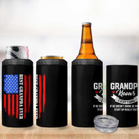 Best Grandpa Ever 4 in 1 Can Cooler Tumbler Grandpa Knows Everything Grandfather Fathers Day Gift US Flag
