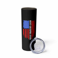 Best Grandpa Ever Skinny Tumbler Grandpa Knows Everything Grandfather Fathers Day Gift US Flag