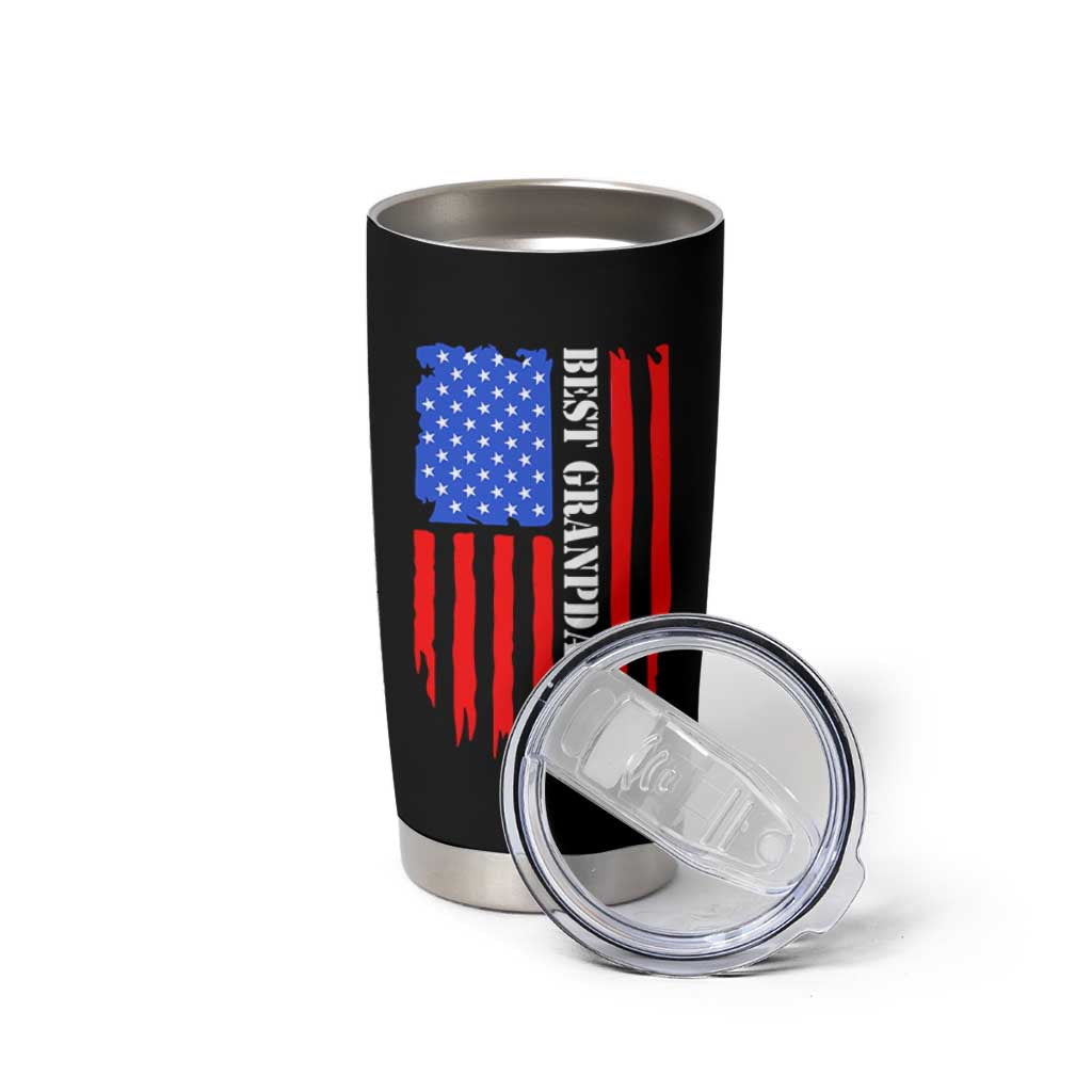 Best Grandpa Ever Tumbler Cup Grandpa Knows Everything Grandfather Fathers Day Gift US Flag