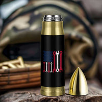Father's Day Gift Bullet Tumbler If Papa Can't Fix It No One Can USA Flag Mechanic
