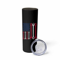 Father's Day Gift Skinny Tumbler If Papa Can't Fix It No One Can USA Flag Mechanic