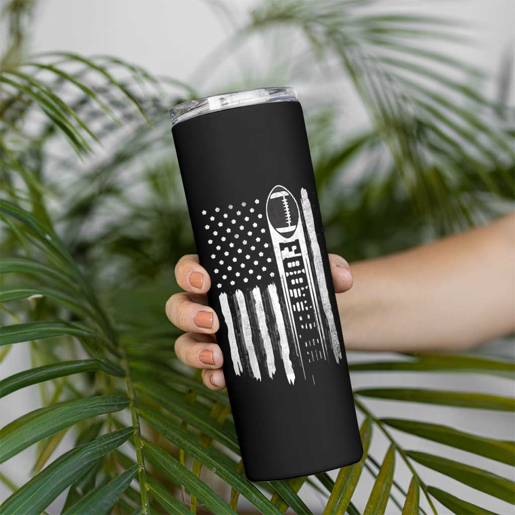 Football Skinny Tumbler Game Day Football Is My Favorite Season Sport Team US American Flag Patriotic - Wonder Print Shop