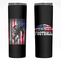 Football Players Skinny Tumbler US American Flag Game Day Sport Team Vintage Patriotic - Wonder Print Shop