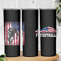 Football Players Skinny Tumbler US American Flag Game Day Sport Team Vintage Patriotic - Wonder Print Shop