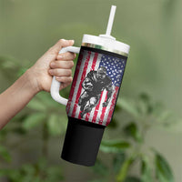 Football Players Tumbler With Handle US American Flag Game Day Sport Team Vintage Patriotic - Wonder Print Shop