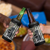 Football Players 4 in 1 Can Cooler Tumbler Camo US American Flag Game Day Sport Team Vintage Patriotic - Wonder Print Shop