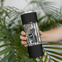 Football Players Skinny Tumbler Camo US American Flag Game Day Sport Team Vintage Patriotic - Wonder Print Shop