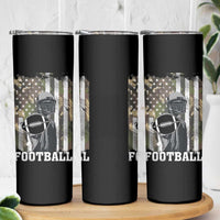 Football Players Skinny Tumbler Camo US American Flag Game Day Sport Team Vintage Patriotic - Wonder Print Shop
