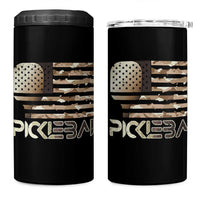 Camo US Flag Pickleball Player Paddleball Lover 4 in 1 Can Cooler Tumbler