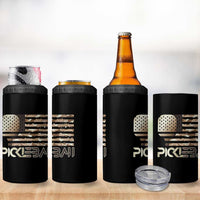 Camo US Flag Pickleball Player Paddleball Lover 4 in 1 Can Cooler Tumbler