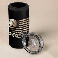 Camo US Flag Pickleball Player Paddleball Lover 4 in 1 Can Cooler Tumbler