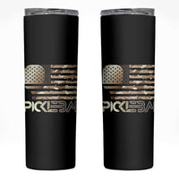 Camo US Flag Pickleball Player Paddleball Lover Skinny Tumbler