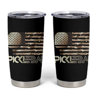 Camo US Flag Pickleball Player Paddleball Lover Tumbler Cup