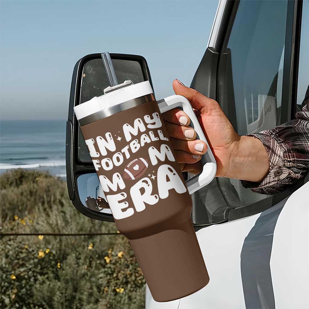 Football Mom Tumbler With Handle Game Day Football Season For Moms - Wonder Print Shop