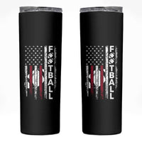 Football American Flag Skinny Tumbler Game Day Sport Team Vintage Patriotic - Wonder Print Shop