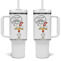 Funny Chicken Tumbler With Handle I Don't Fart I Just Whisper in My Pants Silly Chicken Humor