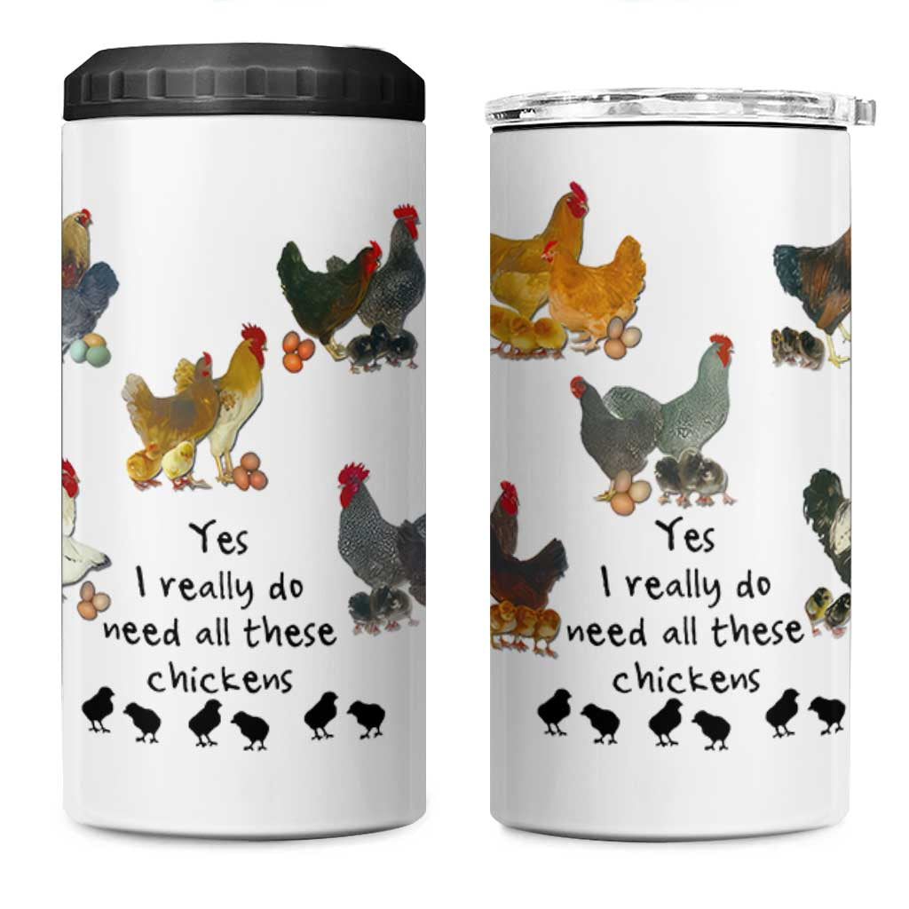 Funny Chicken Gifts 4 in 1 Can Cooler Tumbler Cute Mothers Day Farmhouse Chicken Lovers