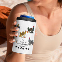 Funny Chicken Gifts 4 in 1 Can Cooler Tumbler Cute Mothers Day Farmhouse Chicken Lovers