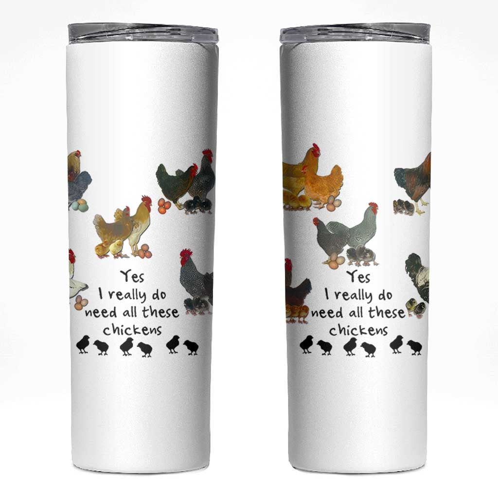 Funny Chicken Gifts Skinny Tumbler Cute Mothers Day Farmhouse Chicken Lovers