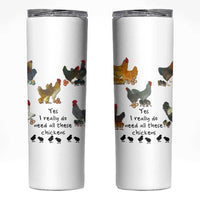 Funny Chicken Gifts Skinny Tumbler Cute Mothers Day Farmhouse Chicken Lovers