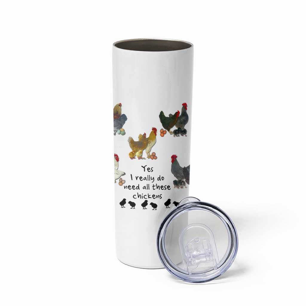 Funny Chicken Gifts Skinny Tumbler Cute Mothers Day Farmhouse Chicken Lovers
