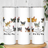 Funny Chicken Gifts Skinny Tumbler Cute Mothers Day Farmhouse Chicken Lovers