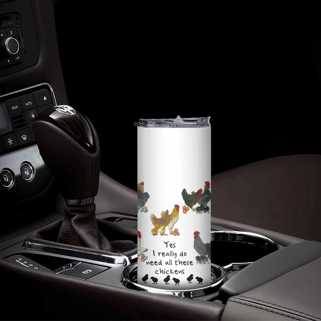 Funny Chicken Gifts Skinny Tumbler Cute Mothers Day Farmhouse Chicken Lovers