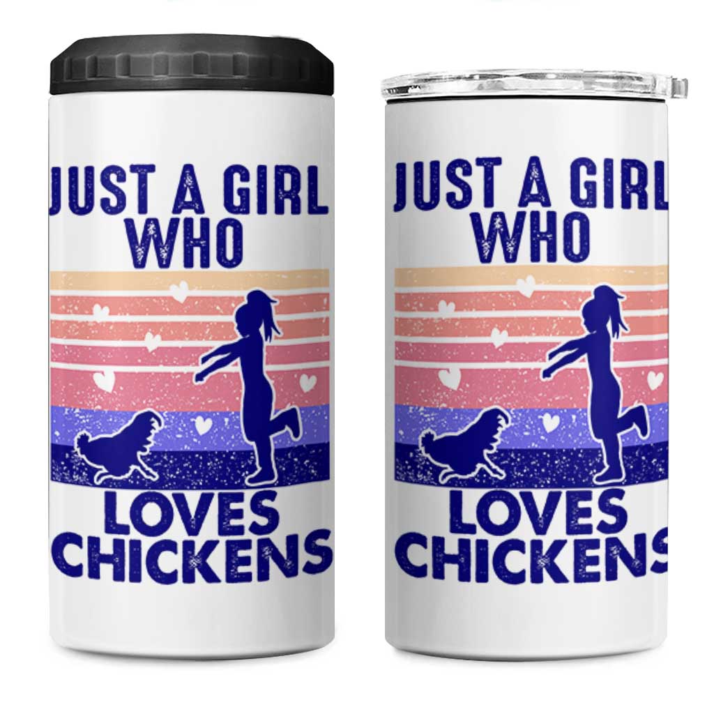 Chicken Gifts 4 in 1 Can Cooler Tumbler Just A Girl Who Loves Chickens Women Girls