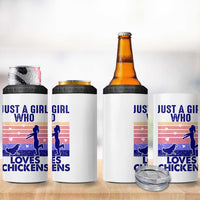 Chicken Gifts 4 in 1 Can Cooler Tumbler Just A Girl Who Loves Chickens Women Girls