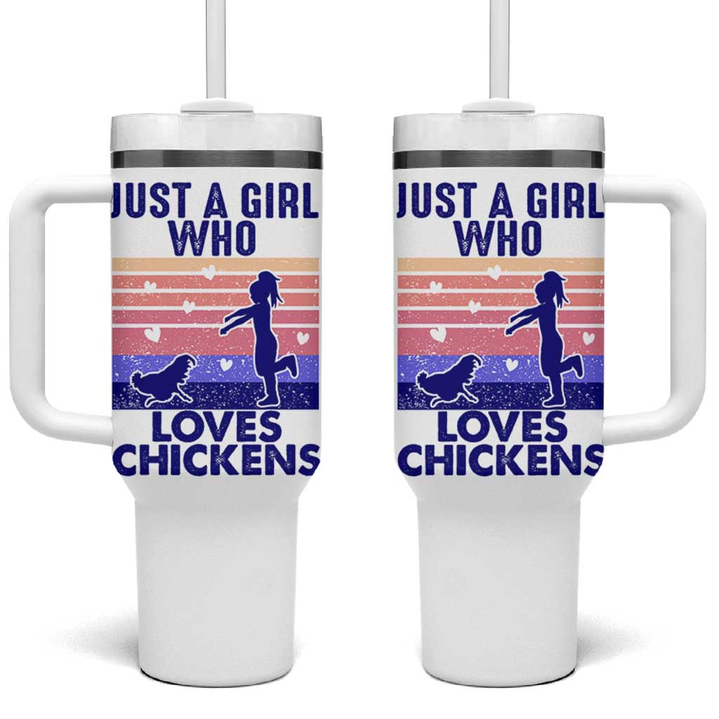 Chicken Gifts Tumbler With Handle Just A Girl Who Loves Chickens Women Girls