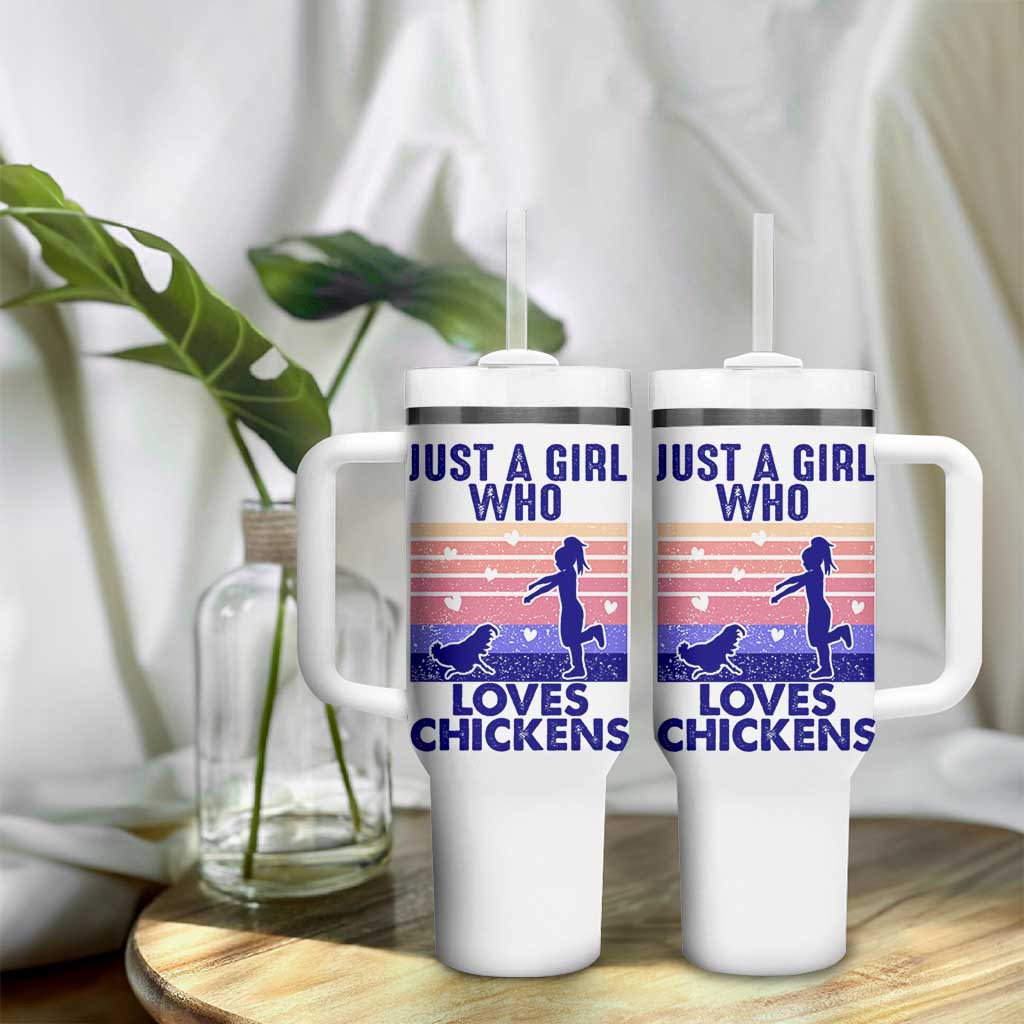 Chicken Gifts Tumbler With Handle Just A Girl Who Loves Chickens Women Girls