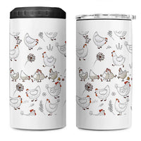 Chickens Lover 4 in 1 Can Cooler Tumbler Farmhouse Chickens Lady Mom Gift