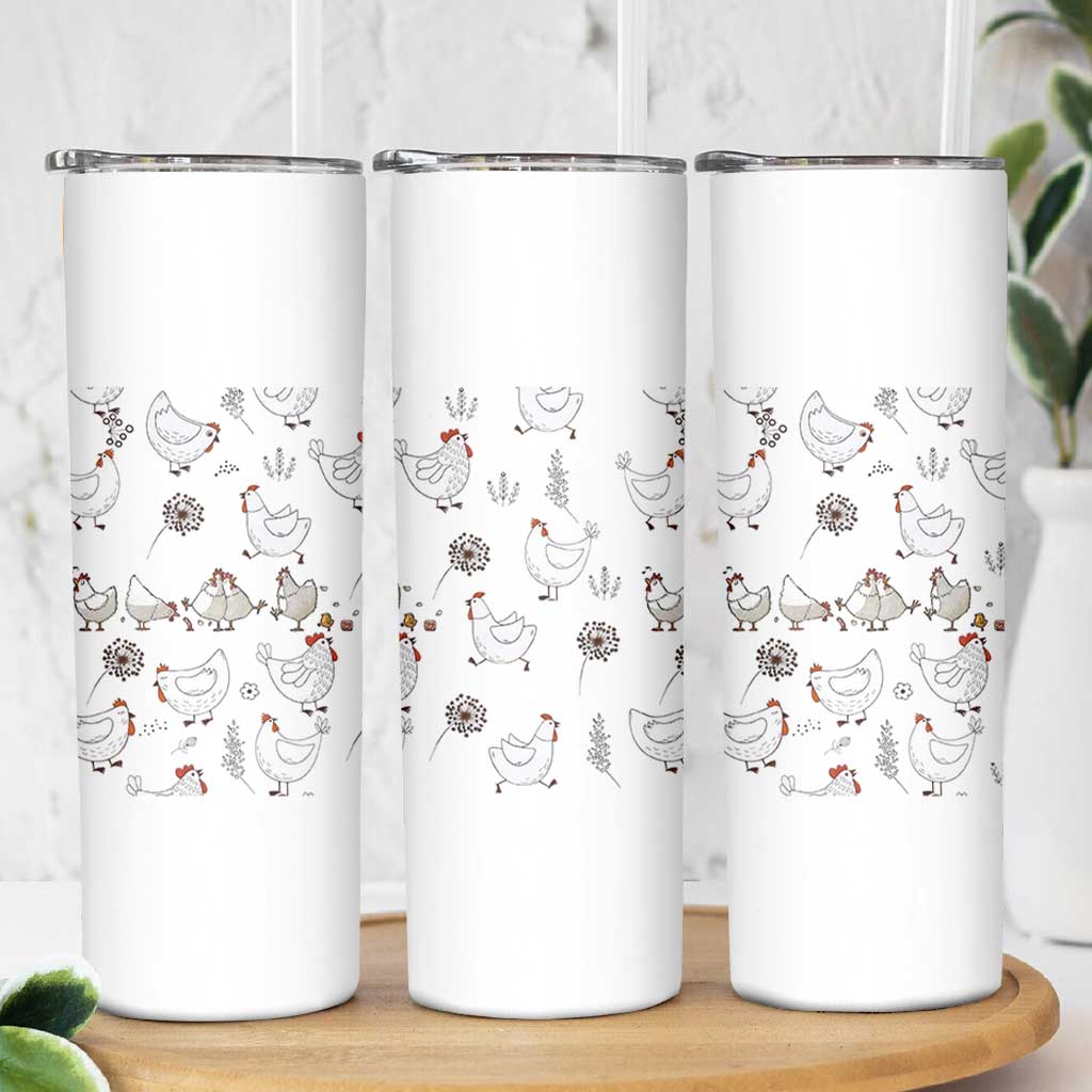 Chickens Lover Skinny Tumbler Farmhouse Chickens Lady Mom Gift