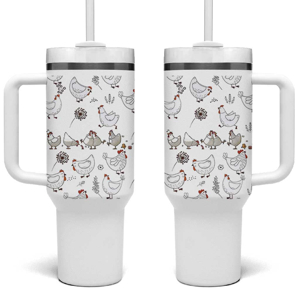 Chickens Lover Tumbler With Handle Farmhouse Chickens Lady Mom Gift