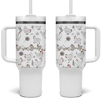 Chickens Lover Tumbler With Handle Farmhouse Chickens Lady Mom Gift