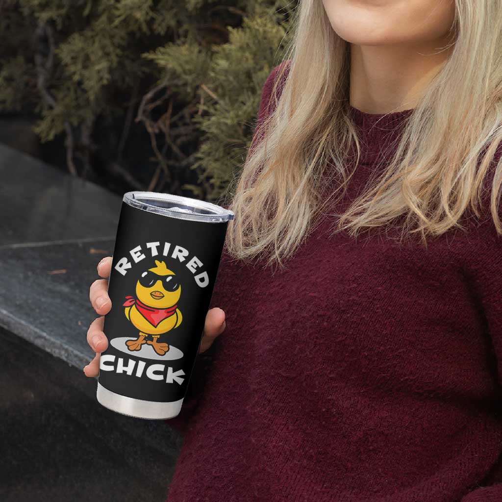 Funny Retirement Gifts Tumbler Cup Retired Chick Teacher Coworker Farewell 2026