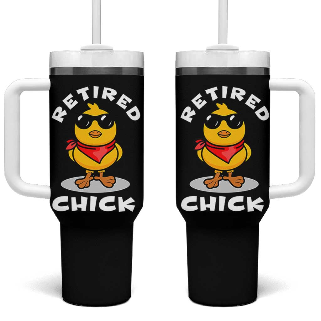 Funny Retirement Gifts Tumbler With Handle Retired Chick Teacher Coworker Farewell 2026