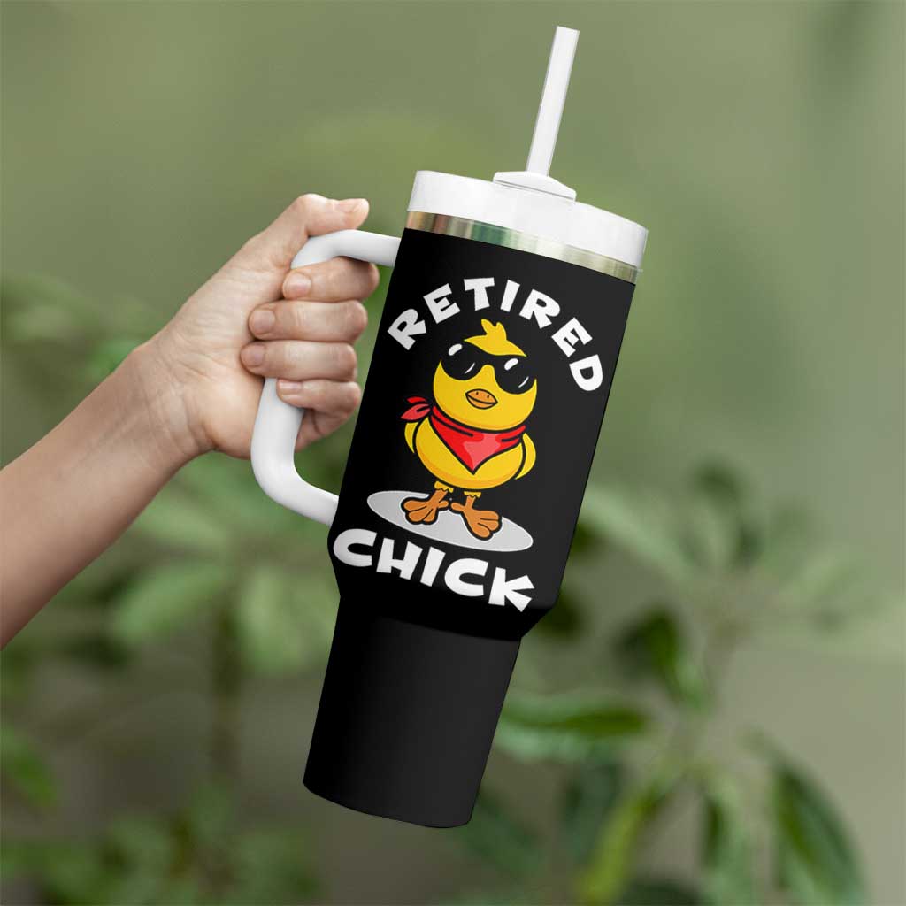 Funny Retirement Gifts Tumbler With Handle Retired Chick Teacher Coworker Farewell 2026