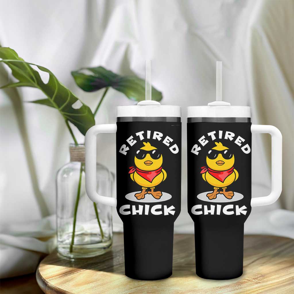 Funny Retirement Gifts Tumbler With Handle Retired Chick Teacher Coworker Farewell 2026