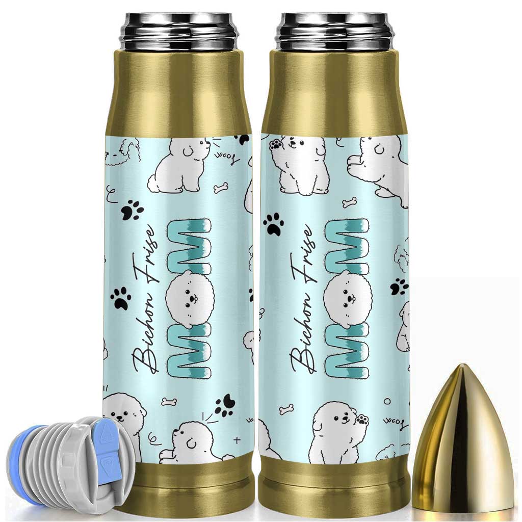 Bichon Frise Dog Mom Bullet Tumbler Mothers Day Gift For Dog Lovers Owners Women