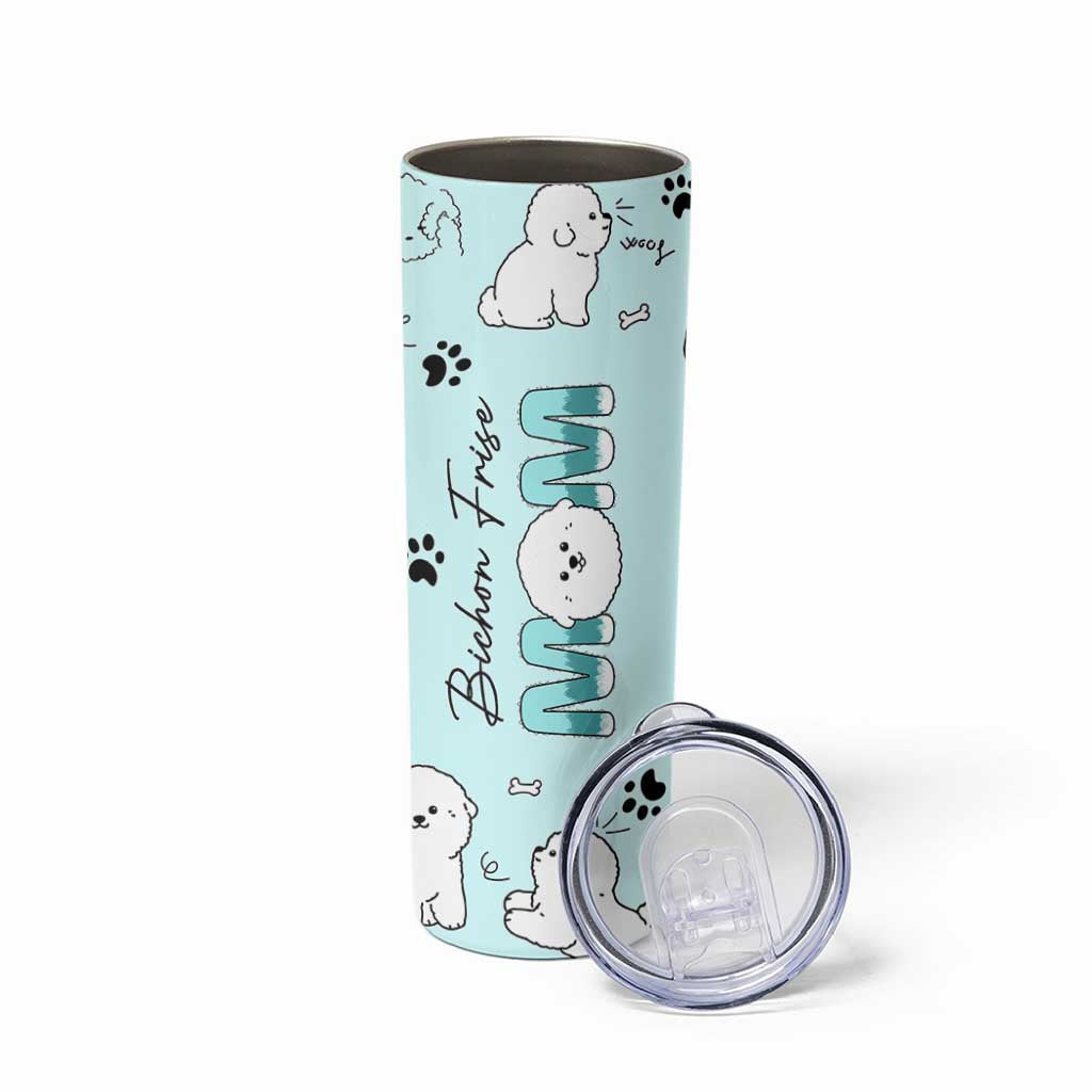 Bichon Frise Dog Mom Skinny Tumbler Mothers Day Gift For Dog Lovers Owners Women