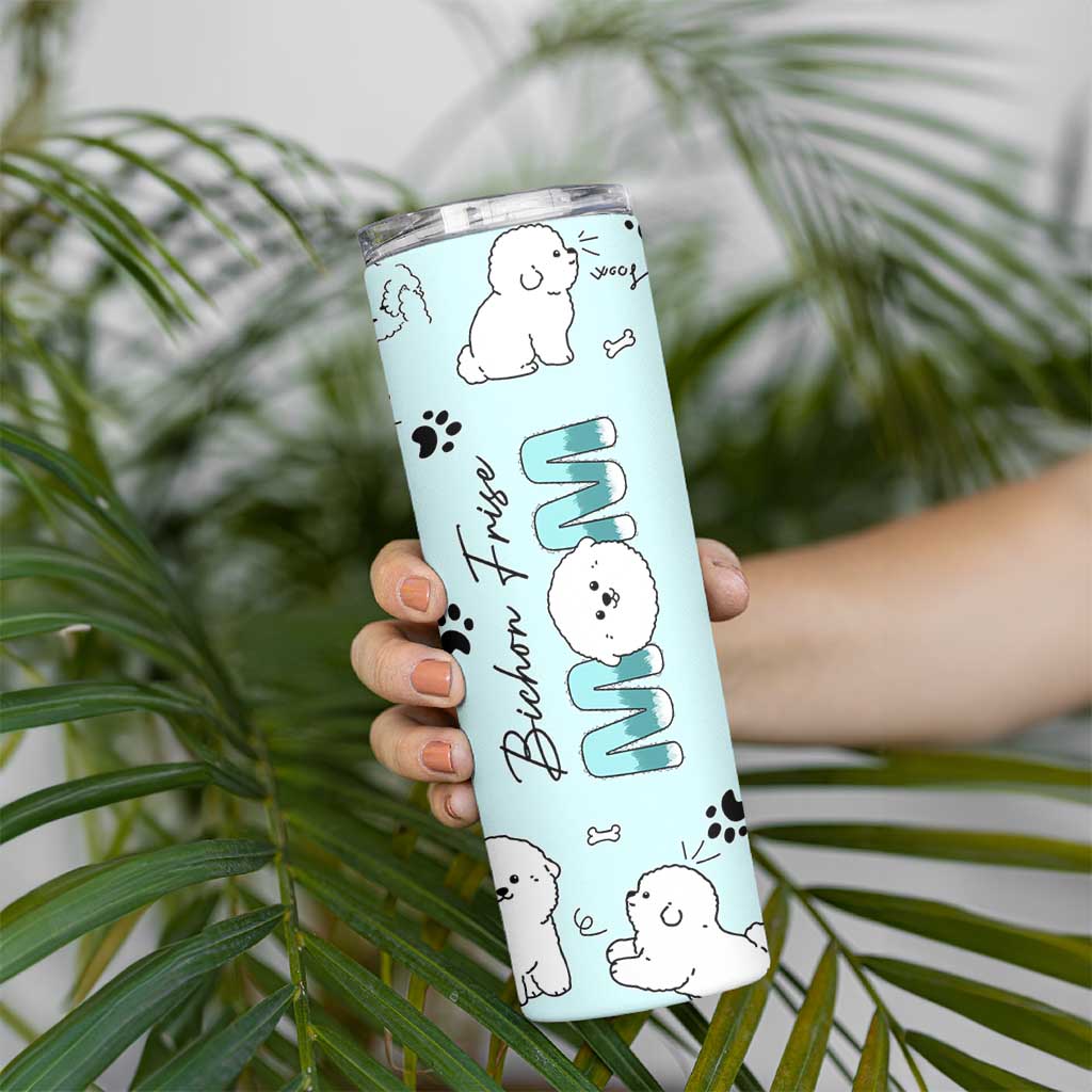 Bichon Frise Dog Mom Skinny Tumbler Mothers Day Gift For Dog Lovers Owners Women