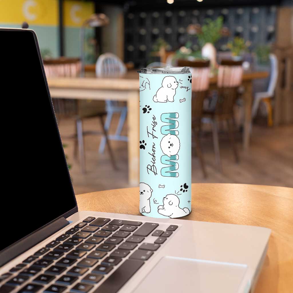 Bichon Frise Dog Mom Skinny Tumbler Mothers Day Gift For Dog Lovers Owners Women