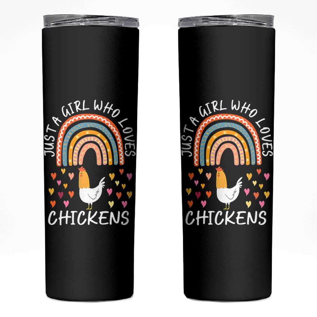 Chicken Gifts Skinny Tumbler Just A Girl Who Loves Chickens Boho Rainbow Women Girls