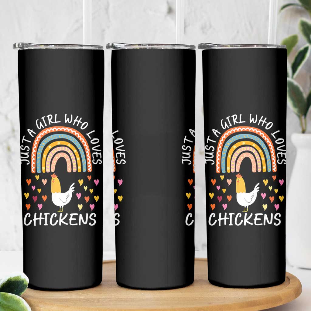 Chicken Gifts Skinny Tumbler Just A Girl Who Loves Chickens Boho Rainbow Women Girls