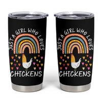 Chicken Gifts Tumbler Cup Just A Girl Who Loves Chickens Boho Rainbow Women Girls