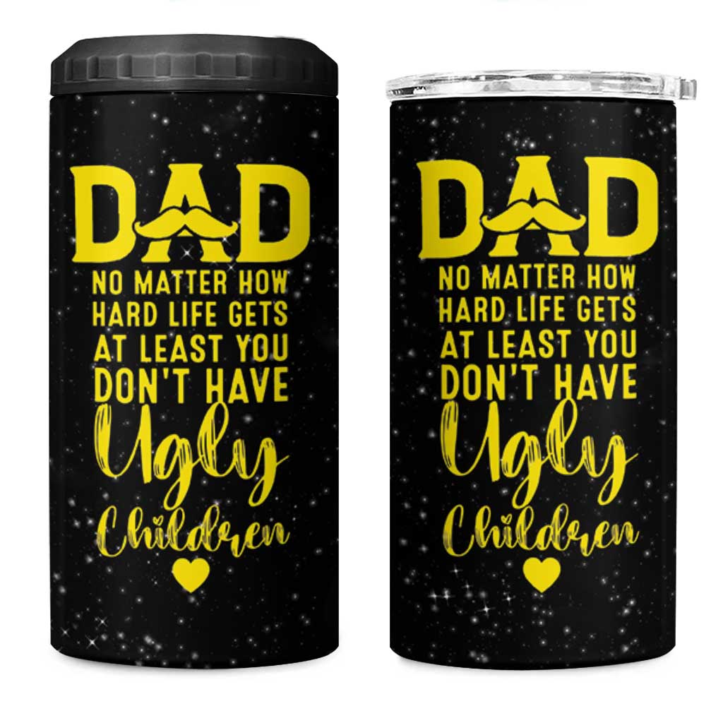Fathers Day Dad 4 in 1 Can Cooler Tumbler from Daughter Son Wife for Papa Stepdad Galaxy