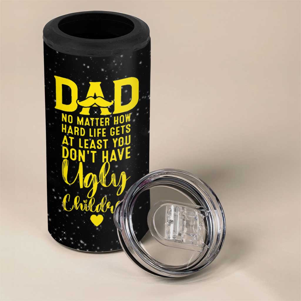 Fathers Day Dad 4 in 1 Can Cooler Tumbler from Daughter Son Wife for Papa Stepdad Galaxy