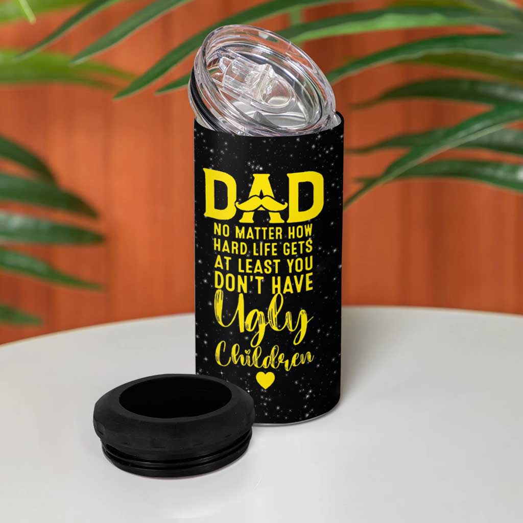 Fathers Day Dad 4 in 1 Can Cooler Tumbler from Daughter Son Wife for Papa Stepdad Galaxy