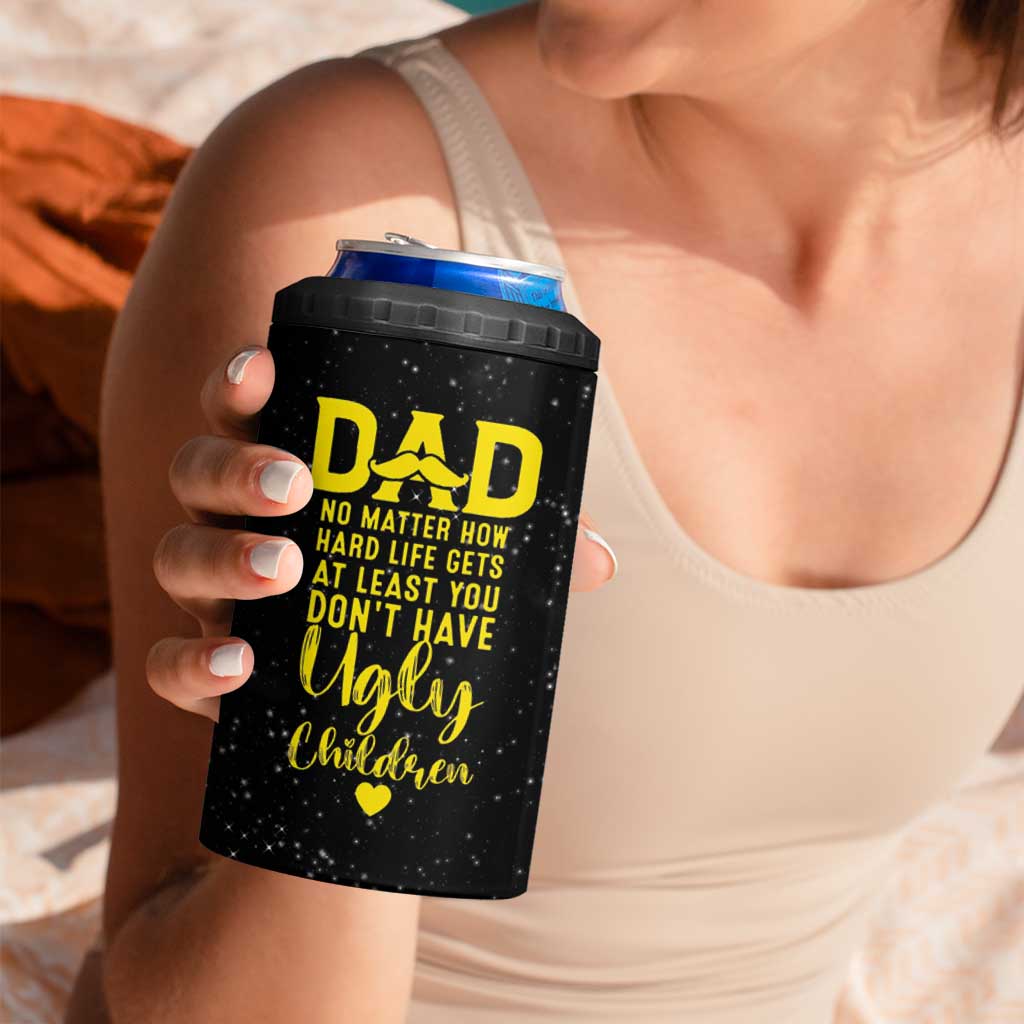 Fathers Day Dad 4 in 1 Can Cooler Tumbler from Daughter Son Wife for Papa Stepdad Galaxy